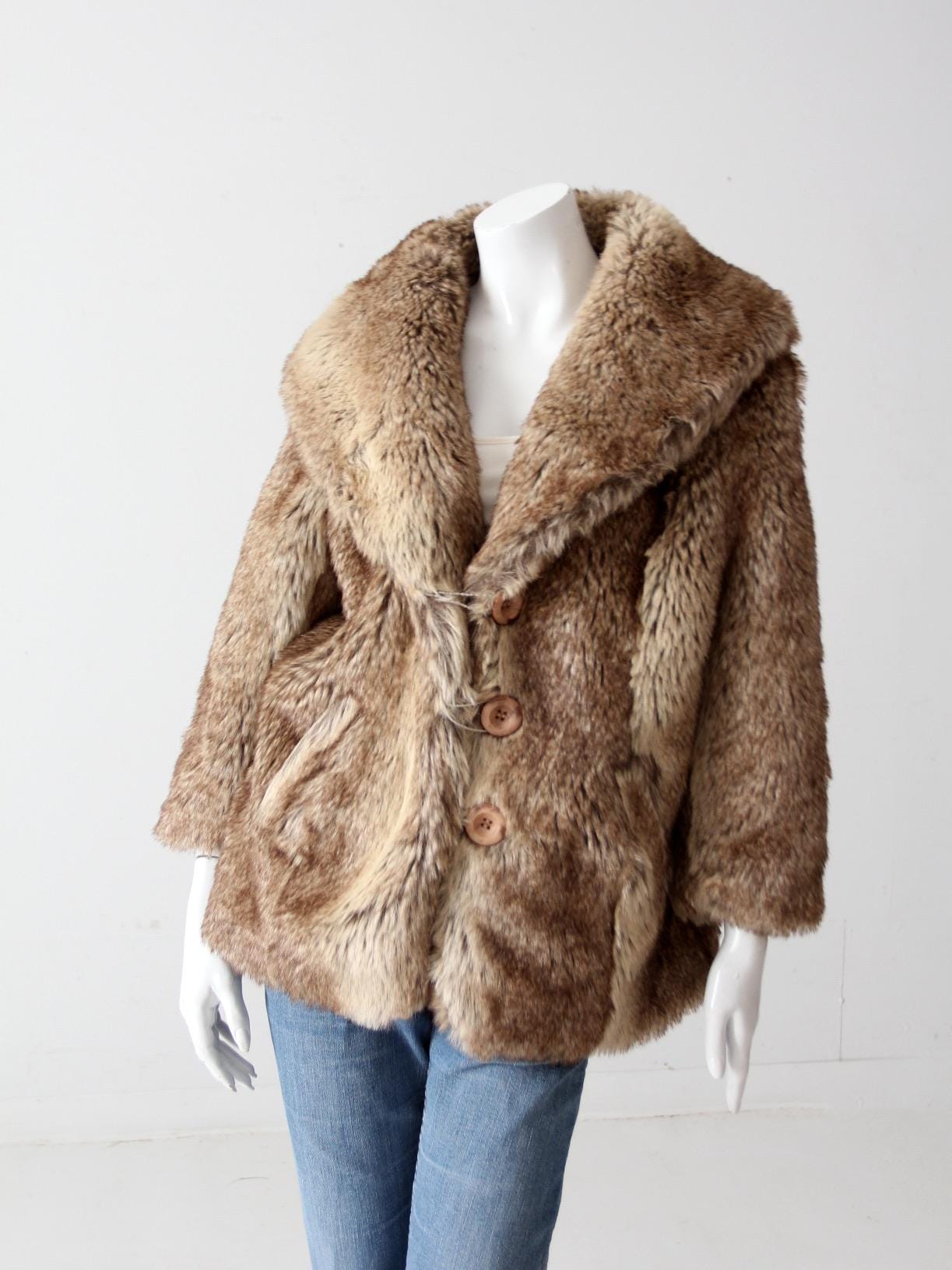 ジャケット・アウター 00s real fur jacket archive Vintage Faux Fur Jacket - Etsy