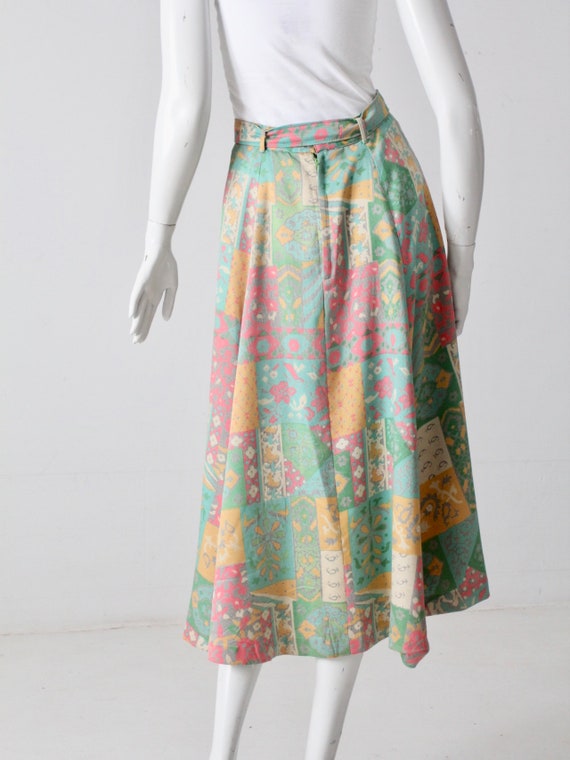 vintage 70s floral midi skirt - image 5