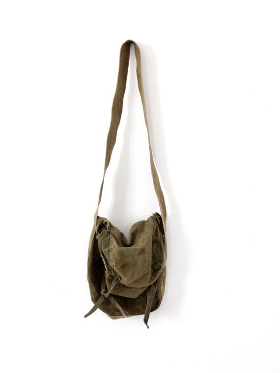 Vintage Army Bag Small Canvas Military Shoulder Bag - Etsy