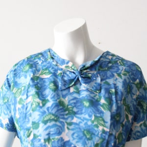 vintage 50s blue floral dress image 6