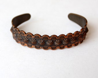 vintage Mexican copper cuff bracelet