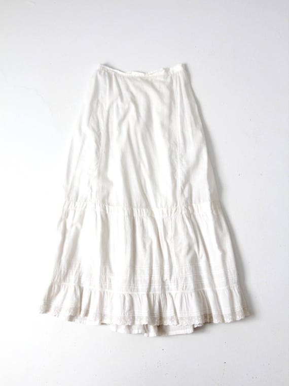 Edwardian skirt, antique white petticoat - image 5