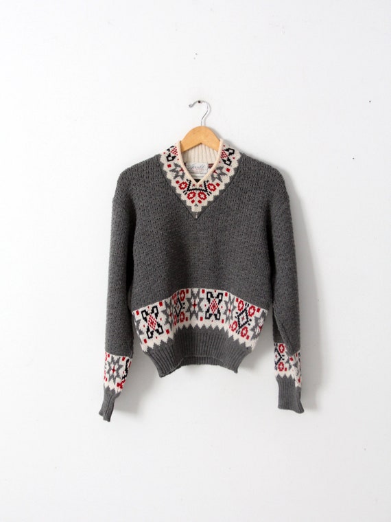 vintage wool ski sweater - image 3
