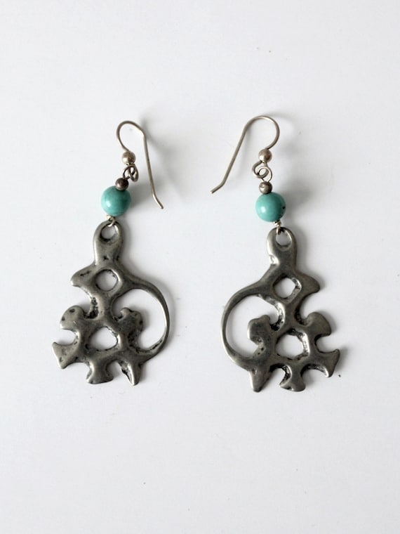 vintage abstract drop earring - image 2