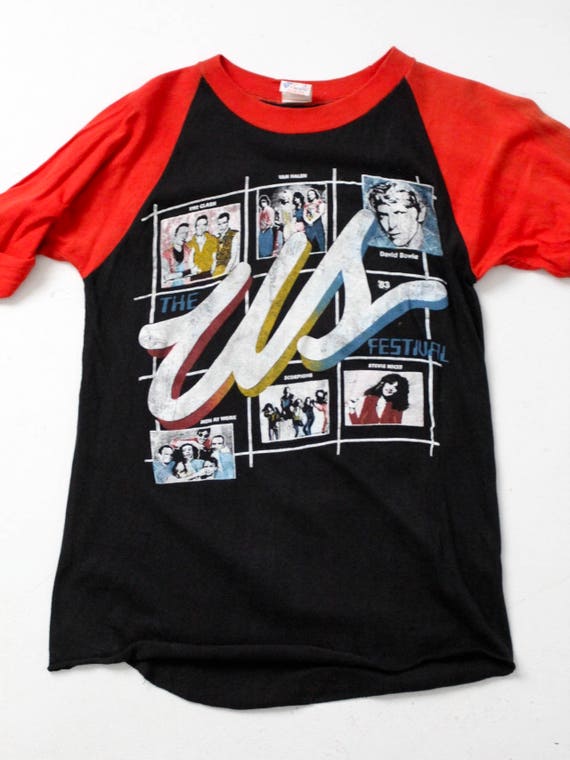 1983 US Festival t-shirt, vintage black and red conce… - Gem