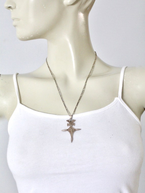 vintage filigree cross pendant necklace - image 6