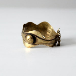 vintage 60s Seppo Tamminen bronze hinged bracelet : Finnish hand made jewelry