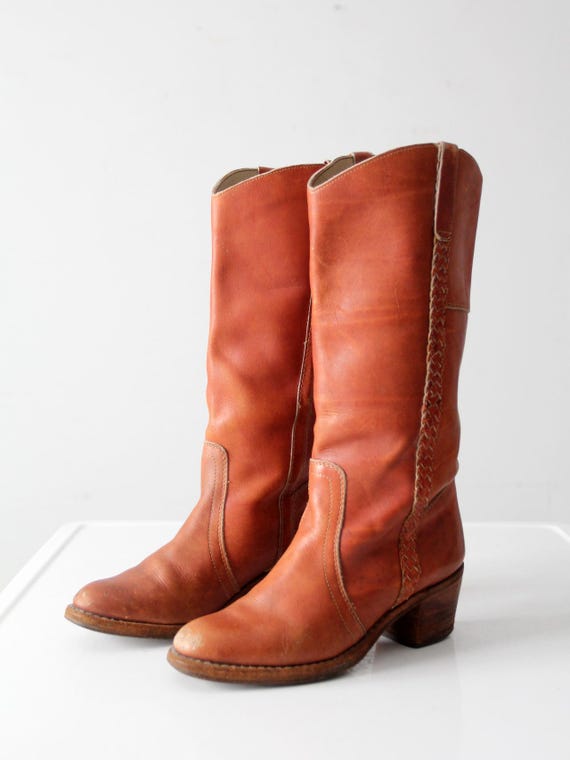vintage 70s tall leather riding boots | size 8