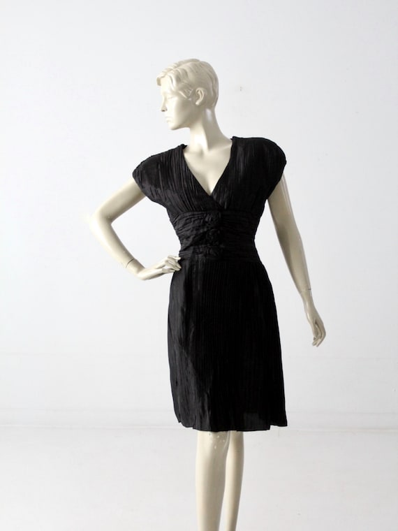 1970s Black Cocktail Dress LBD Vintage 