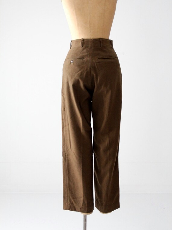 vintage wool army pants, military trousers - image 2