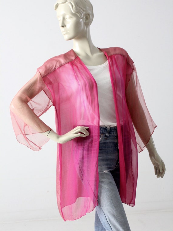 1970s Hawaiian silk beach cover up, vintage Joel … - image 1