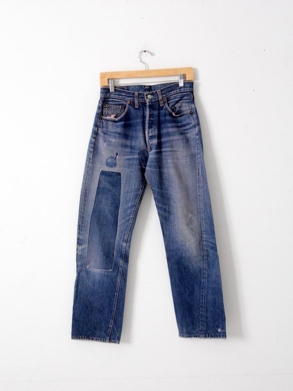 Levis 501 Big E selvedge jeans vintage Levi s red line patched denim 29 x 29