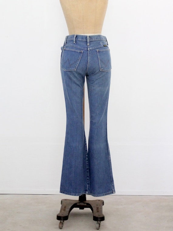 Wrangler jeans, vintage 70s Wrangler flare leg je… - image 8