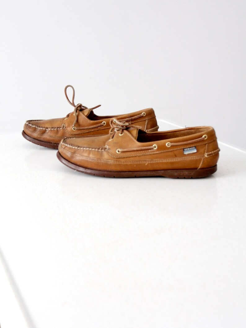 Vintage boat shoes Sebago Docksides leather loafers | Etsy