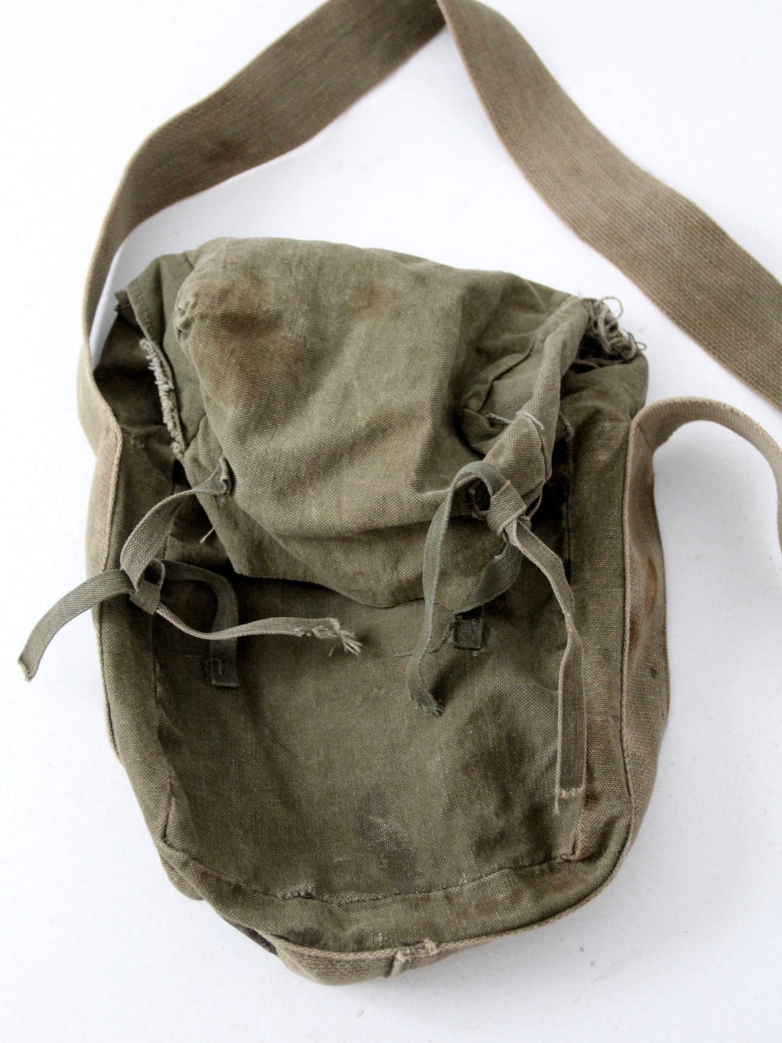 Vintage army bag small canvas military shoulder bag Etsy