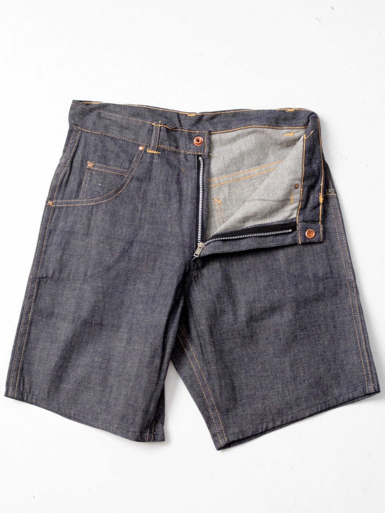【SATIIIZ】SEDEN Vintage Carpenter Bermuda Denim Pants Vintage 1960s Denim Shorts, Saddle Busters Jorts, Denim