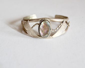 vintage Mexican abalone shell cuff bracelet
