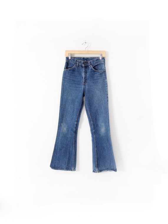 Levis 646 denim jeans, 1970s flare leg high waist… - image 1