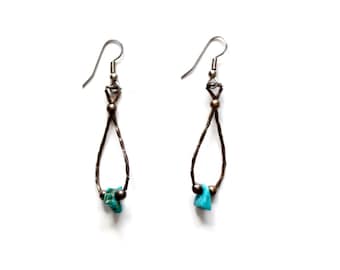 pendientes colgantes de color turquesa vintage