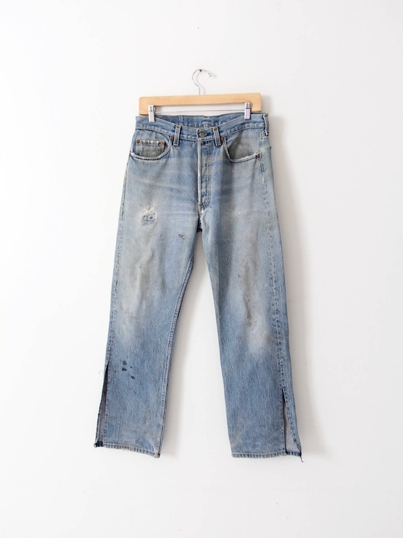 vintage Levi's 501 jeans, distressed jeans, slit … - image 9