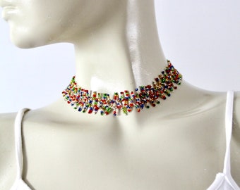 vintage beaded choker necklace