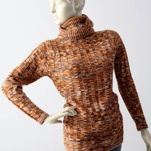 vintage 70s ribbed knit turtleneck sweater