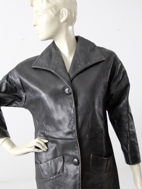 1970s vintage black leather jacket - Gem