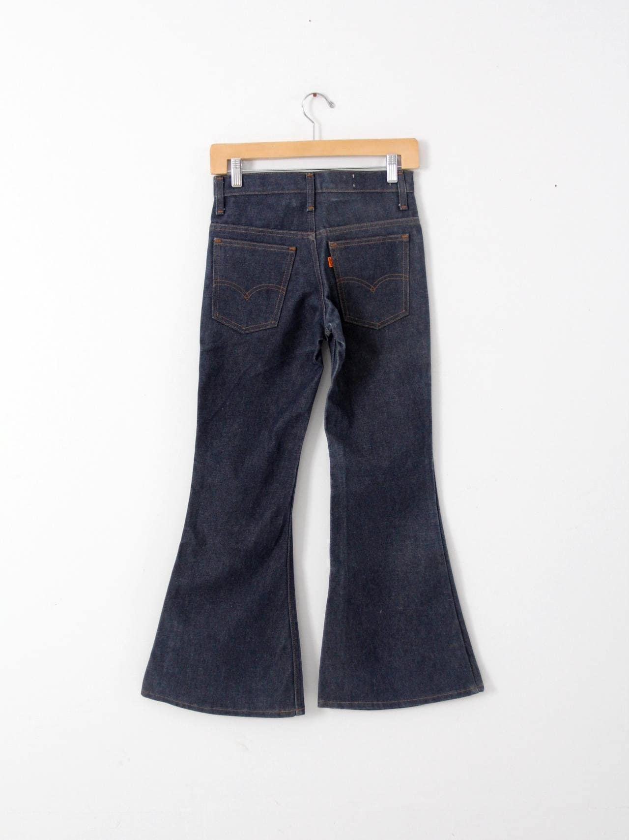 1970s Levis Bell Bottom Jeans 26 X 28, Vintage Dark Wash 1970s Levis Bell Bottom Jeans 26 X 28, Vintage Dark Wash