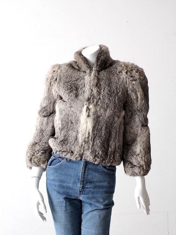 Arctic Fox Fur Coat / Real Fur Jacket With Pockets / Vintage