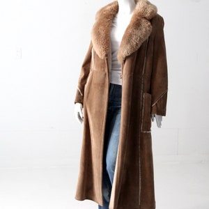 vintage 70s shearling full length coat image 2