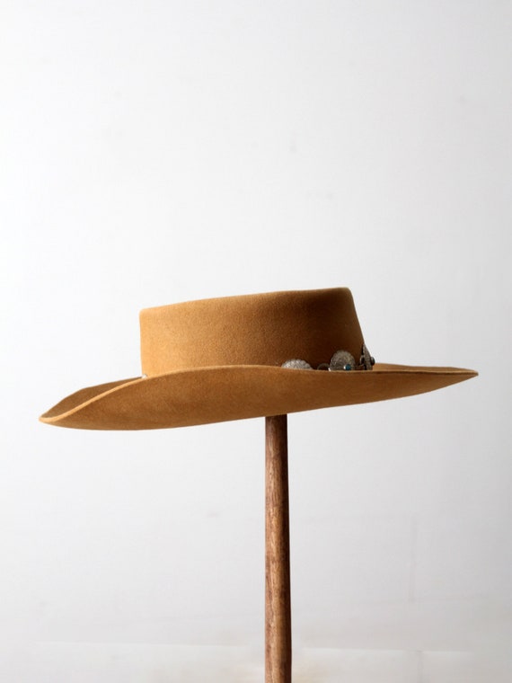 NWT Boho Concho Belted Tan Camel Wide Brimmed Hat Bronte_Ima_Capelinehat_2882-  main image 2