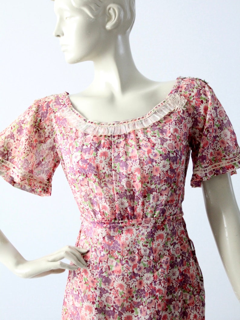 1930s Cotton Dress Vintage Floral Day Dress - Etsy