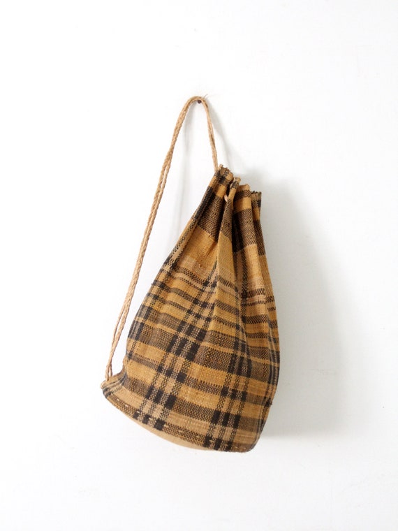 vintage woven drawstring backpack - image 5