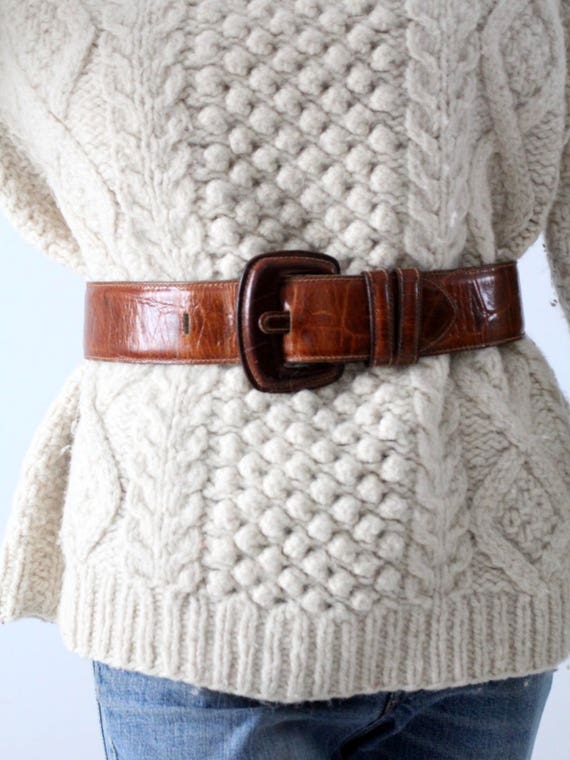 vintage Saks Fifth Avenue leather belt, Italian le