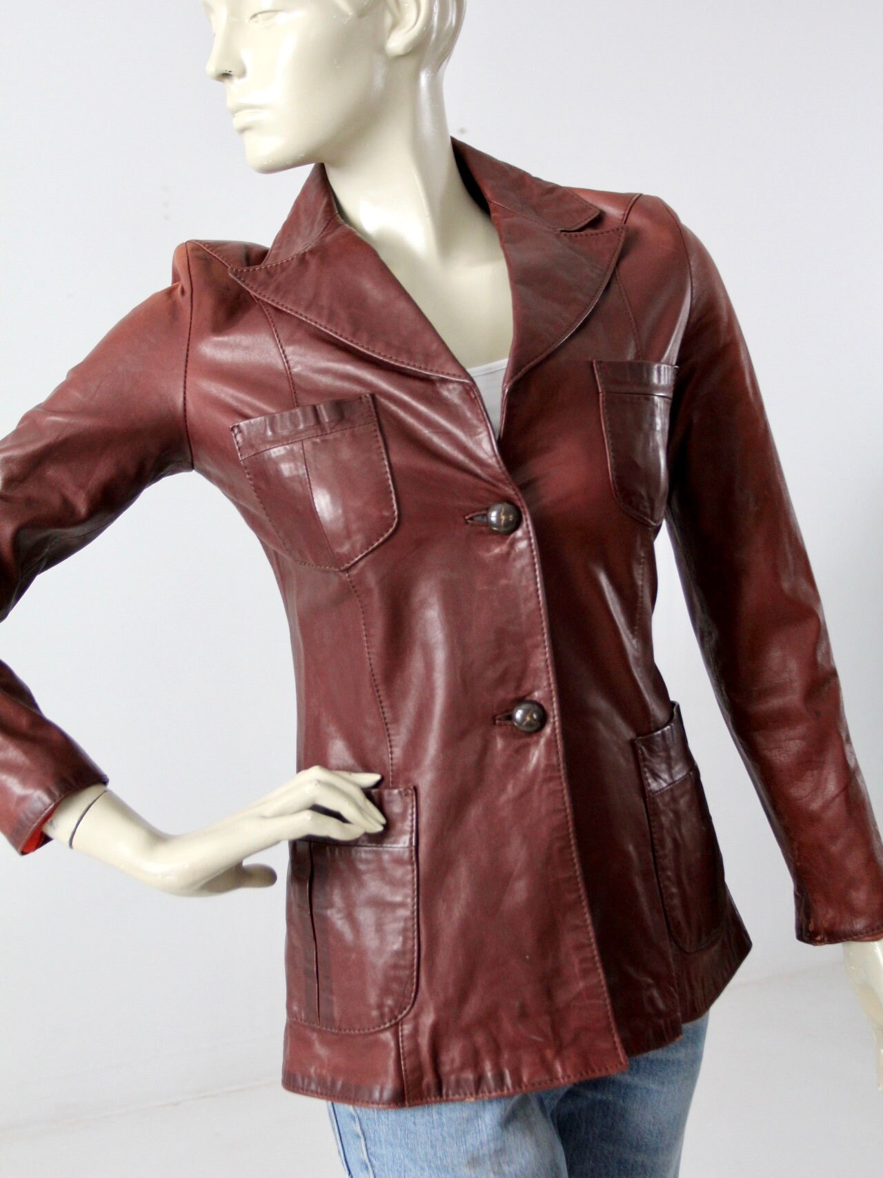 1970s Crae Carlyle Leather Jacket - Etsy