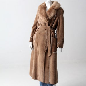 vintage 70s shearling full length coat image 5