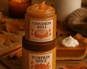 Pumpkin Spice & Cinnamon Roll Sugar Scrub Set - Fall Self-Care Gift