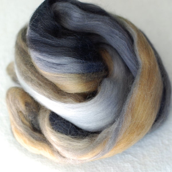 Multi Colored Merino Wool, Multi Colored, Roving, Fiber for Spinning, Felting, Combed Tops, Stash, Destash, 2 oz