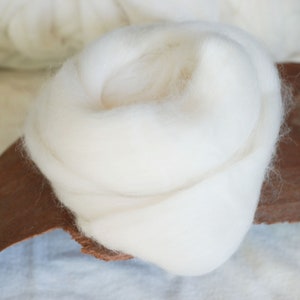 Baby Alpaca, White, 2oz, Fiber for Spinning, Felting, Destash