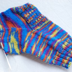 Rainbow Self Striping Sock Yarn, Superwash Wool, Blue Orange Yellow Purple, Sale, Fingering Weight, 2 x 50g, 073976