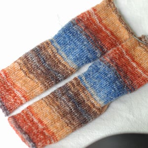 Self Striping Sock Yarn, Superwash Wool, Browns, Blues, Oranges, Brick Red, Cream, Gradient Yarn , Sale, Fingering Weight, Ice Yarn, 081940