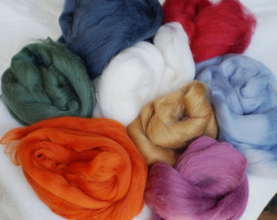 Extra Fine Merino Roving, Grab Bag, Fiber for Spinning, Felting, Mix of Colors, 3oz, Scrap Bag, Stash, Destash Fiber