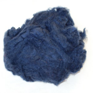 Mongolian Cashmere, Dark Navy Blue Blue, Carded Fiber for Spinning, Felting, Destash