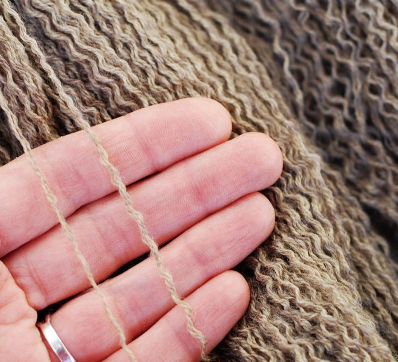 261 yards Light Brown Extra Fine Merino Wool Recycled Yarn Light Fingering