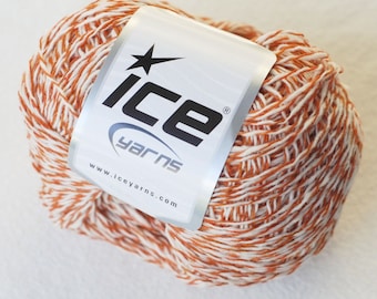 Pure Wool Yarn, Two Balls, Cream and Brown Tweed. Sale