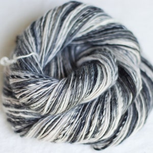 Handspun Cashmere Yarn, White Black Grays, Single Ply, Italian Cashmere, Luxury Yarn