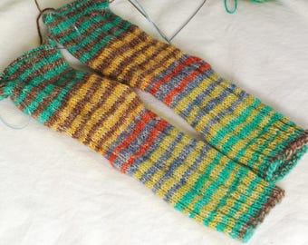 Self Striping Sock Yarn, Superwash Wool – Greens Browns Blue Yellow Orange, 100g, 084026