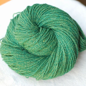 Hand Spun Cashmere Yarn, Recycled Cashmere, Green Yarn, Aran to Bulky, Lot #20
