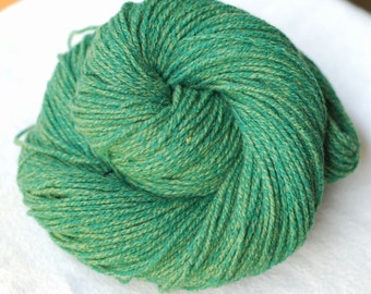 Hand Spun Cashmere Yarn, Recycled Cashmere, Green Yarn, Aran to Bulky, Lot #20
