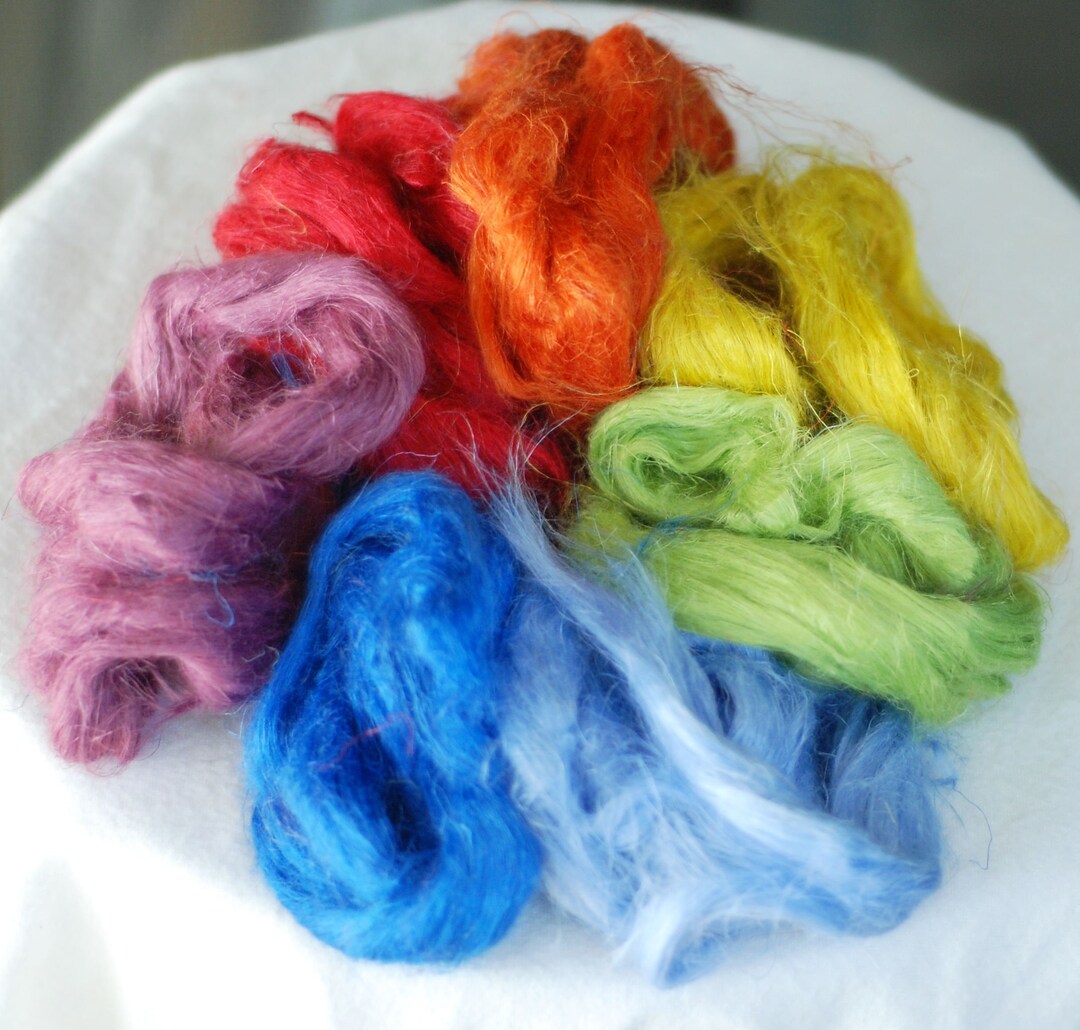 Linen Rainbow Fiber Set, Flax Roving, Fiber for Spinning, Felting, 7 ...